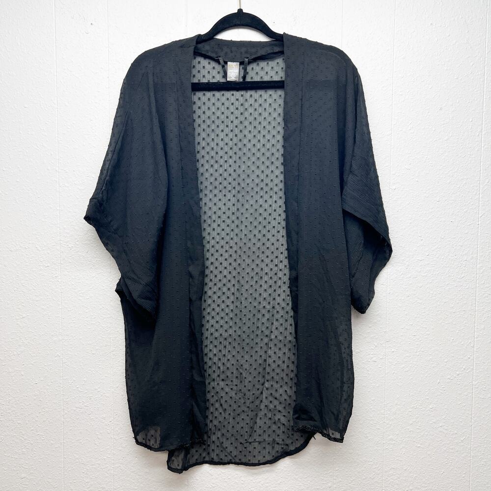 Mix It Swiss Dot Black Mesh Kimono Womens One Size Whimsigoth Dark Fairy Grunge